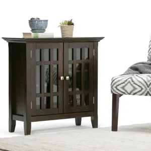 Bedford - Low Storage Media Cabinet - Dark Tobacco Brown