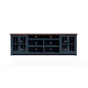 Nantucket - 96" TV Stand - Blue Denim / Whiskey