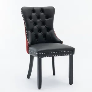 Nikki - Modern, High-End Tufted Solid Wood Contemporary PU And Velvet Upholstered Dining Chair With 
