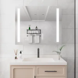 36 x 30\" Medicine Cabinet With LED Vanity Mirror, Anti-Fog, Dimmable, Recessed Or Surface Mount, Al