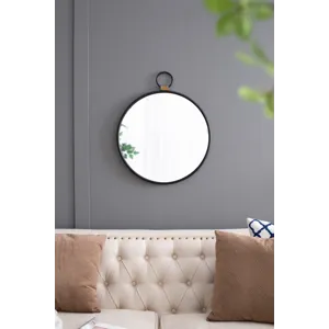 Wall Mirror With Black Frame, Contemporary Minimalist Accent Mirror For Living Room, Foyer, Entryway