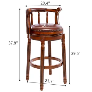 29.5\'\' Wooden Swivel Barstool, 360 Degrees Swivel Barstool, Chair For Home Kitchen Counter - Brown