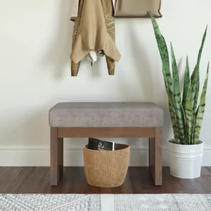 Milltown - Footstool Small Ottoman Bench - Distressed Grey Taupe