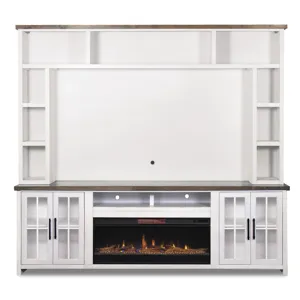 Hampton - 97\" Fireplace TV Stand - Jasmine Whitewash / Barnwood