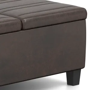 Ellis - Coffee Table Storage Ottoman - Distressed Brown
