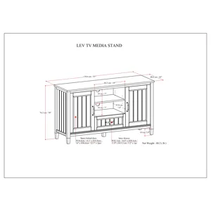 Lev - TV Media Stand - Smoky Brown