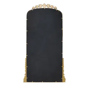 Lavish Full Length Mirror, Antique Metal Floor Mirror For Living Room, Bedroom - Gold