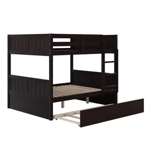 Full Over Full Bunk Bed With Twin Size Trundle - Espresso