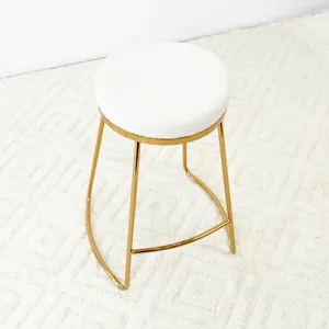 Jane - 26\" Mid-Century Modern Luxury Upholstered Stool - White