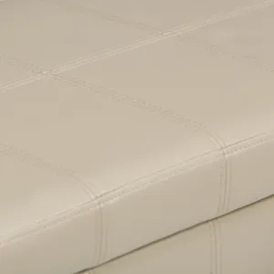 Amelia - Storage Ottoman Bench - Satin Cream