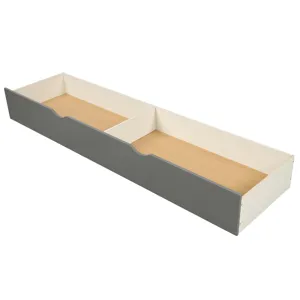 Twin Over Full / Twin Bunk Bed, Convertible Bottom Bed, Storage Shelves And Drawers - Gray