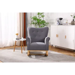 Modern Rocking Chair, Upholstered Accent Chair For Nursery, Playroom, Bedroom And Living Room, Small