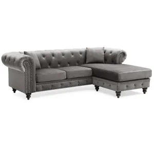 Nola - G0350B-SC Sofa Chaise (3 Boxes) - Dark Gray