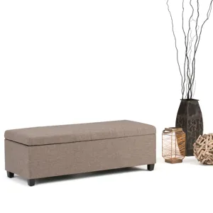 Avalon - Storage Ottoman Bench - Fawn Brown