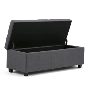 Castleford - Storage Ottoman - Slate Grey