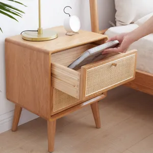 Bedside Cabinet, Modern Simple Nightstands North America - Oak