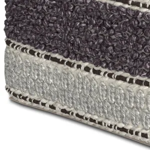 Grady - Square Pouf - Magenta / Natural
