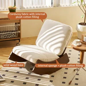 Comfortable Glider Rocking Chair, High-Quality Upholstery Glider Chair, Solid Wood Frame, Perfect Fo