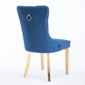 Nikki - Modern, High-End Tufted Solid Wood Contemporary Velvet Upholstered Dining Chair With Golden 