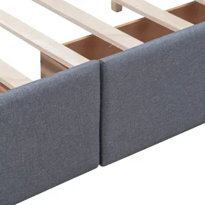 Queen Size Upholstered Platform Bed With Classic Headboard And 4 Drawers, No Box Spring Needed - Dar