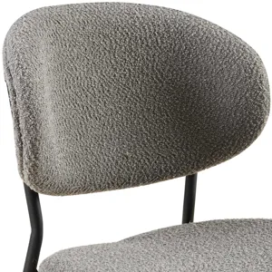 Boucle Dining Chairs, Dining Chairs With Metal Legs For Dining Room, Kitchen, Living Room (Set of 2)