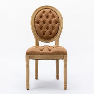 French Style Solid Wood Frame Antique Painting, Hand-Pulled Buckle Decoration PU Artificial Leather 