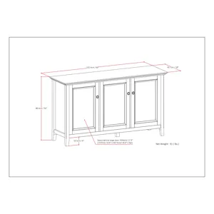 Amherst - Wide 3 Door Storage Cabinet - Hickory Brown