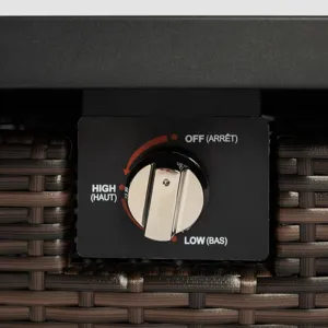 28\" Wicker Square Fire Pit Table - Black Brown