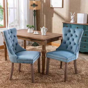 Nikki - Modern, High-End Tufted Solid Wood Contemporary Velvet Upholstered Dining Chair With Wood Le