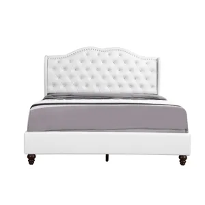 Joy - G1926-QB-UP Queen Upholstered Bed - White