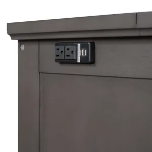 Full Solid Pine Murphy Bed Chest Cube Cabinet Bed With Charging Station And Large Storage Drawer For
