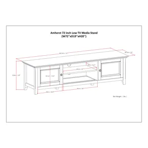 Amherst - 72\" Low TV Media Stand - Hickory Brown