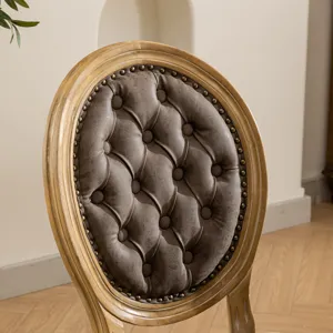 French Style Solid Wood Frame Antique Painting, Hand-Pulled Buckle Decoration PU Artificial Leather 
