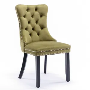 Nikki - Modern, High-End Tufted Solid Wood Contemporary Velvet Upholstered Dining Chair With Wood Le