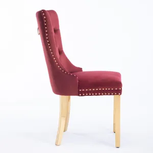 Nikki - Modern, High-End Tufted Solid Wood Contemporary Velvet Upholstered Dining Chair With Golden 