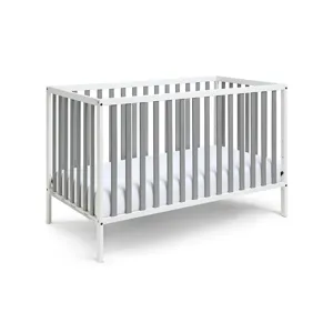 Deux - Remi 3-in-1 Convertible Island Crib - White/Gray