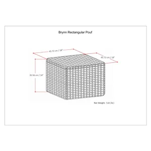 Brynn - Square Pouf - Patterned Black / Natural