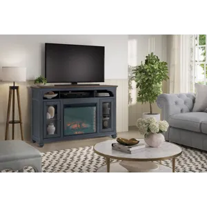 Americana - 66\" Fireplace TV Stand - Corduroy Blue