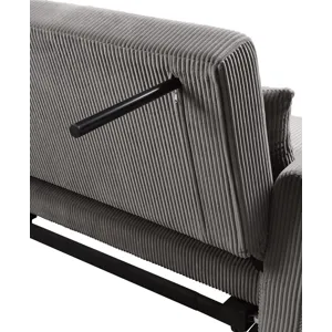 Justine - Corduroy Convertible Sleeper Loveseat - Brown