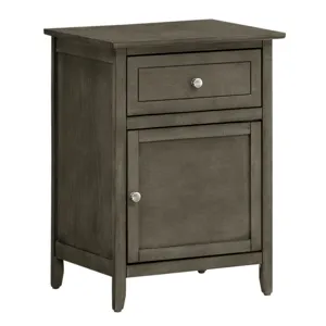 Izzy - G1411-N-05 1 Drawer /1 Door Nightstand - Gray