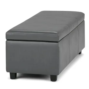 Avalon - Storage Ottoman Bench - Stone Grey