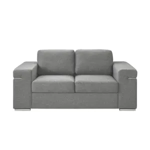 Gianna - Light Gray Woven Fabric Loveseat
