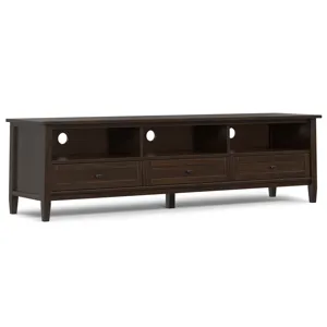 Warm Shaker Warm - Shaker 72\" Low TV Media Stand - Tobacco Brown