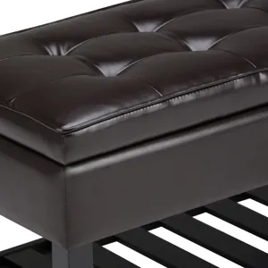 Cosmopolitan - Storage Ottoman Bench with Open Bottom - Tanners Brown