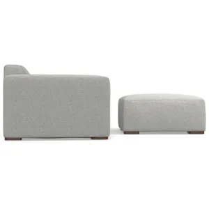 Rex - 2 Seater Sofa and Ottoman - Pale Gray