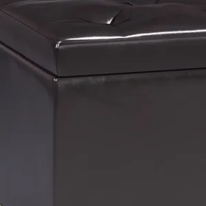 Hamilton - Lift Top Rectangular Storage Ottoman - Tanners Brown