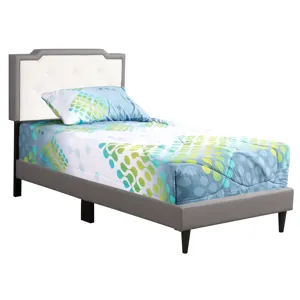 Deb - G1121-Tb-Up Twin Bed - Light Gray And White