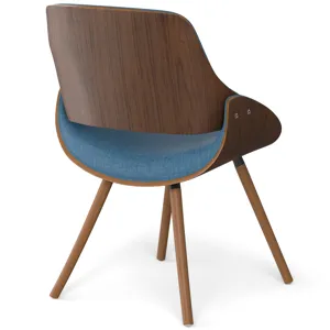 Malden - Bentwood Dining Chair with Wood Back - Blue