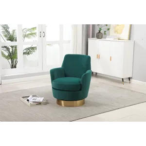 Velvet Swivel Barrel Chair, Swivel Accent Chairs Armchair For Living Room, Reading Chairs For Bedroo