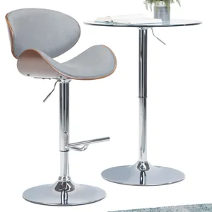 Marana - Bentwood Adjustable Swivel Bar Stool - Stone Grey